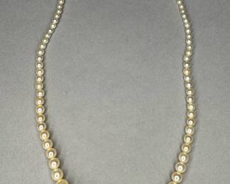 10K Gold Clasp Pearl Necklace