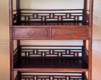 Chinese Ming Style Etagere Bookcase, two available