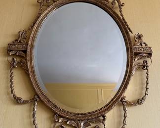 Vintage Adams Style Gilded Beveled Mirror