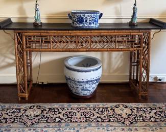 Chinese Bamboo Altar Table Console