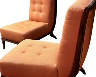 Lucien Rollin Armless "Chaise Apollon" Chairs - 24"W x 37"D x 36.75"H