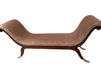 Yerkey Furniture - Wilkins Fainting Bench with Antiqued Gold Feet