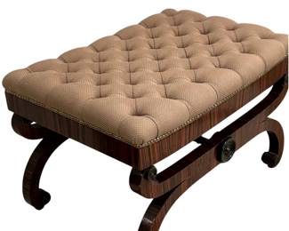 Pair of Switzer "Hapsburg" Hand Crafted Austrian Biedermeier Bench - 30"W x 20 1/2"D x 20 1/2"H. 