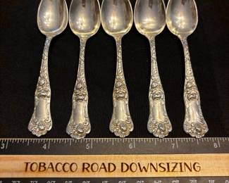 S27 - $145. 66 grams, 5 pc sterling silver spoon set. George W Shiebler & Co