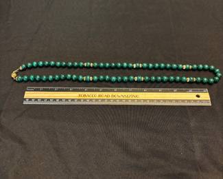 S60 - $30. 30" Malachite Beaded Necklace. 