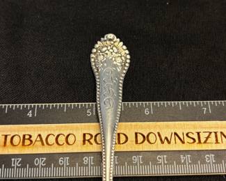 S26 - $30. 20 grams, C.S. Sherwood. sterling silver spoon. Monogrammed "RBD"