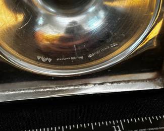 S40 - $675. 396 grams. Schofield Sterling Silver Bowl. Monogrammed "EW"