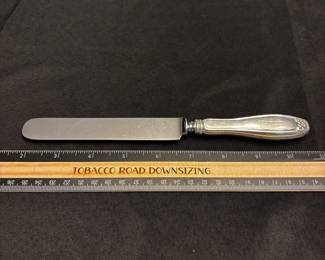 S2 - $7,000. 121pc Steiff Sterling Silver Flatware Set. Monogrammed "D". 17 dinner forks, 19 salad forks, 12 dinner knives, 6 butter knives, 1 fish knife, 10 iced tea spoons, 10 soup spoons, 11 dessert spoons, 8 dinner spoons, 11 butter/cheese spreaders, 7 serving spoons, 2 serving forks, 2 gravy ladles, 2 pie/cake serving spatulas, 1 small ladle, 1 olive fork, 1 carving fork. Weight available upon request. 
