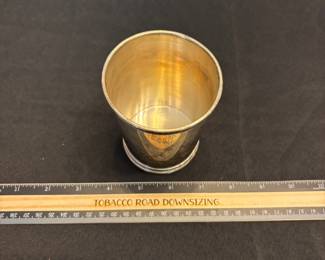 S46 - $250. 152 grams. Sterling Silver Cup. Mark J Scearce, Shelbyville Kentucky.