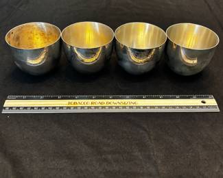 S38 - $950. 586 grams, 4 pc, Steiff sterling Jefferson Cups.