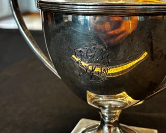 S40 - $675. 396 grams. Schofield Sterling Silver Bowl. Monogrammed "EW"