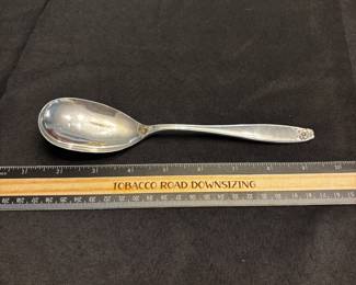 S2 - $7,000. 121pc Steiff Sterling Silver Flatware Set. Monogrammed "D". 17 dinner forks, 19 salad forks, 12 dinner knives, 6 butter knives, 1 fish knife, 10 iced tea spoons, 10 soup spoons, 11 dessert spoons, 8 dinner spoons, 11 butter/cheese spreaders, 7 serving spoons, 2 serving forks, 2 gravy ladles, 2 pie/cake serving spatulas, 1 small ladle, 1 olive fork, 1 carving fork. Weight available upon request. 