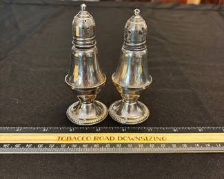S51 - $40. Mayflower Sterling Silver Weighted Salt and Pepper shakers.