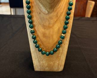 S60 - $30. 30" Malachite Beaded Necklace. 