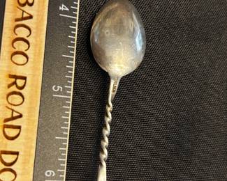 S21 - $20. 6 grams, sterling silver spoon. Monogramed "W"