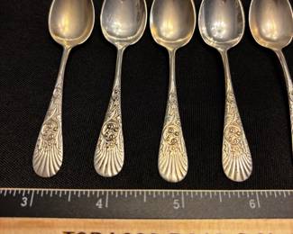 S3 - $55. 33.9 grams, 6 pc Frank M Whiting sterling spoons. Monogrammed "EBW"