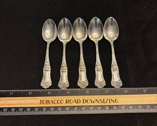 S27 - $145. 66 grams, 5 pc sterling silver spoon set. George W Shiebler & Co