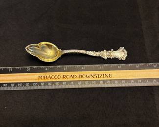 S7 - $60. 26 gram sterling berry spoon. Monogrammed "Birdie".