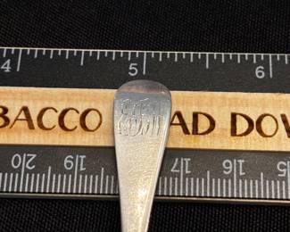 S29 - $25. 8 grams, R. Wallace & Sons sterling silver spoon. Monogrammed "EBW"