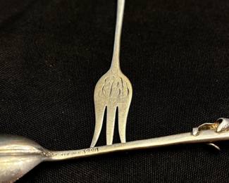 S5 - 40 grams. George W. Shiebler & Co. demitasse spoon and pastry fork. sterling silver 3298 "EBY"