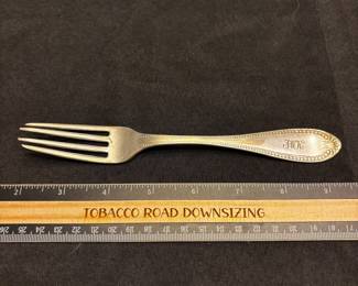 S14 - $65. 42 gram sterling silver fork. Monogrammed "JWH" (?)