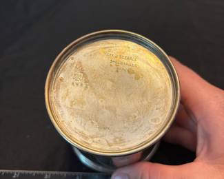 S46 - $250. 152 grams. Sterling Silver Cup. Mark J Scearce, Shelbyville Kentucky.