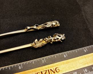 S5 - 40 grams. George W. Shiebler & Co. demitasse spoon and pastry fork. sterling silver 3298 "EBY"