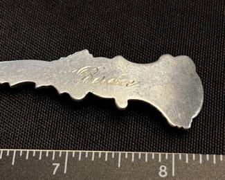 S7 - $60. 26 gram sterling berry spoon. Monogrammed "Birdie".