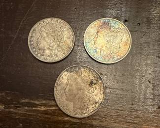 S65 - $55 Each. Morgan Dollars. 1921, 1885, 1921. 