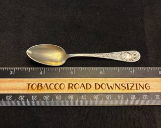 S29 - $25. 8 grams, R. Wallace & Sons sterling silver spoon. Monogrammed "EBW"