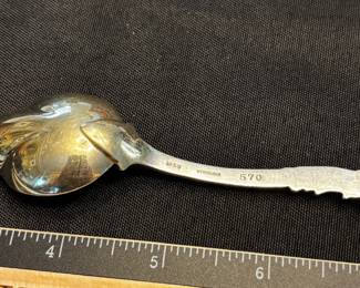 S7 - $60. 26 gram sterling berry spoon. Monogrammed "Birdie".
