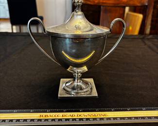 S40 - $675. 396 grams. Schofield Sterling Silver Bowl. Monogrammed "EW"