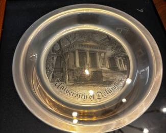 S53 - $325. 184 grams. Framed Sterling Silver University of Delaware Plate. 