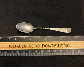 S21 - $20. 6 grams, sterling silver spoon. Monogramed "W"