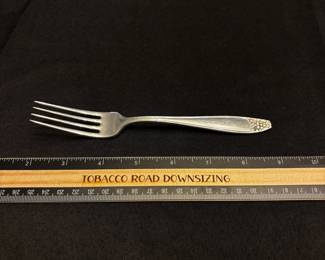 S2 - $7,000. 121pc Steiff Sterling Silver Flatware Set. Monogrammed "D". 17 dinner forks, 19 salad forks, 12 dinner knives, 6 butter knives, 1 fish knife, 10 iced tea spoons, 10 soup spoons, 11 dessert spoons, 8 dinner spoons, 11 butter/cheese spreaders, 7 serving spoons, 2 serving forks, 2 gravy ladles, 2 pie/cake serving spatulas, 1 small ladle, 1 olive fork, 1 carving fork. Weight available upon request. 
