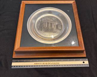 S53 - $325. 184 grams. Framed Sterling Silver University of Delaware Plate. 