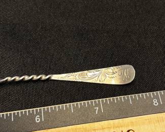 S21 - $20. 6 grams, sterling silver spoon. Monogramed "W"