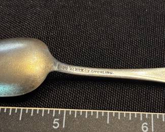 S29 - $25. 8 grams, R. Wallace & Sons sterling silver spoon. Monogrammed "EBW"