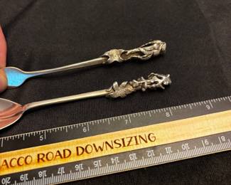 S5 - 40 grams. George W. Shiebler & Co. demitasse spoon and pastry fork. sterling silver 3298 "EBY"