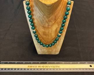 S60 - $30. 30" Malachite Beaded Necklace. 