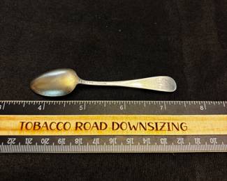 S29 - $25. 8 grams, R. Wallace & Sons sterling silver spoon. Monogrammed "EBW"