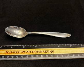 S2 - $7,000. 121pc Steiff Sterling Silver Flatware Set. Monogrammed "D". 17 dinner forks, 19 salad forks, 12 dinner knives, 6 butter knives, 1 fish knife, 10 iced tea spoons, 10 soup spoons, 11 dessert spoons, 8 dinner spoons, 11 butter/cheese spreaders, 7 serving spoons, 2 serving forks, 2 gravy ladles, 2 pie/cake serving spatulas, 1 small ladle, 1 olive fork, 1 carving fork. Weight available upon request. 