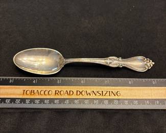 S1 - $2500. 35 pc Towle Sterling Silver Flatware Set. 8 dinner forks, 8 salad forks, 9 dessert spoons, 1 dinner spoon, 9 butter knives. Weight available upon request. 