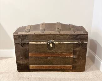 Antique Camelback Steamer Trunk