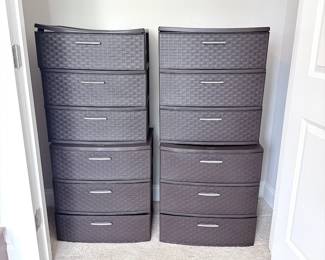 Basket-Weave Grey Storage Containers