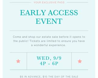 Tickets can be purchased using this link: https://www.pureandsimplecarolinas.com/shop/early-access-event