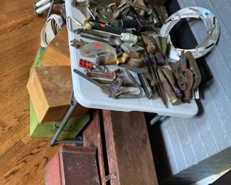 Vintage tools, metal items etc