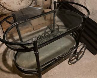 Beveled glass garden cart