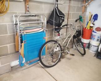 Beach chairs; bikes