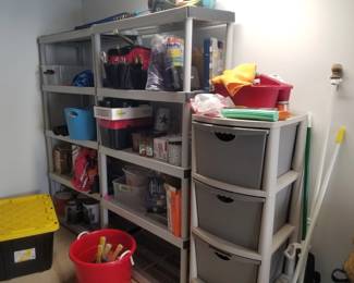 Plastic shelving & storage; home supplies